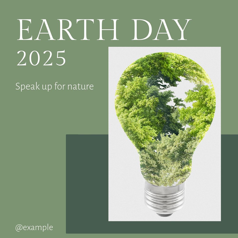 Earth day  Instagram post template, editable text