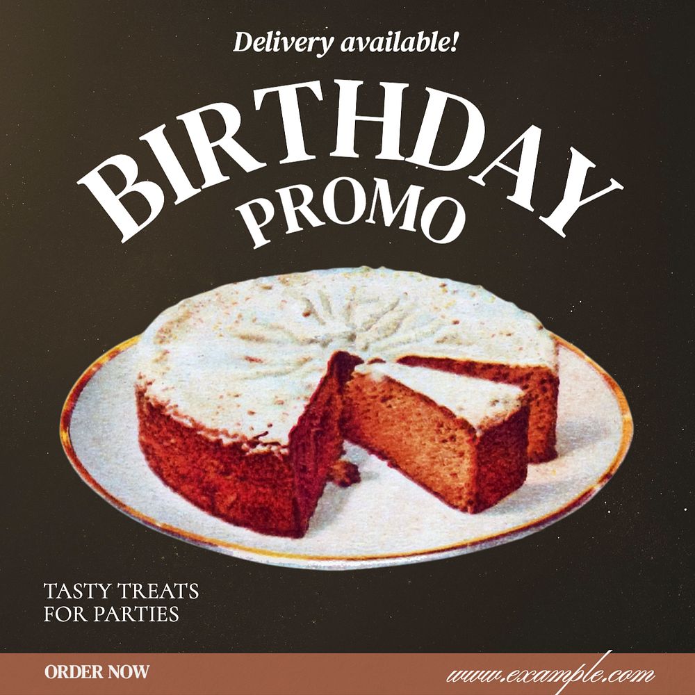 Birthday promo Instagram post template, editable text