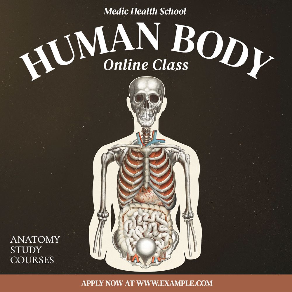 Anatomy class Instagram post template, editable text