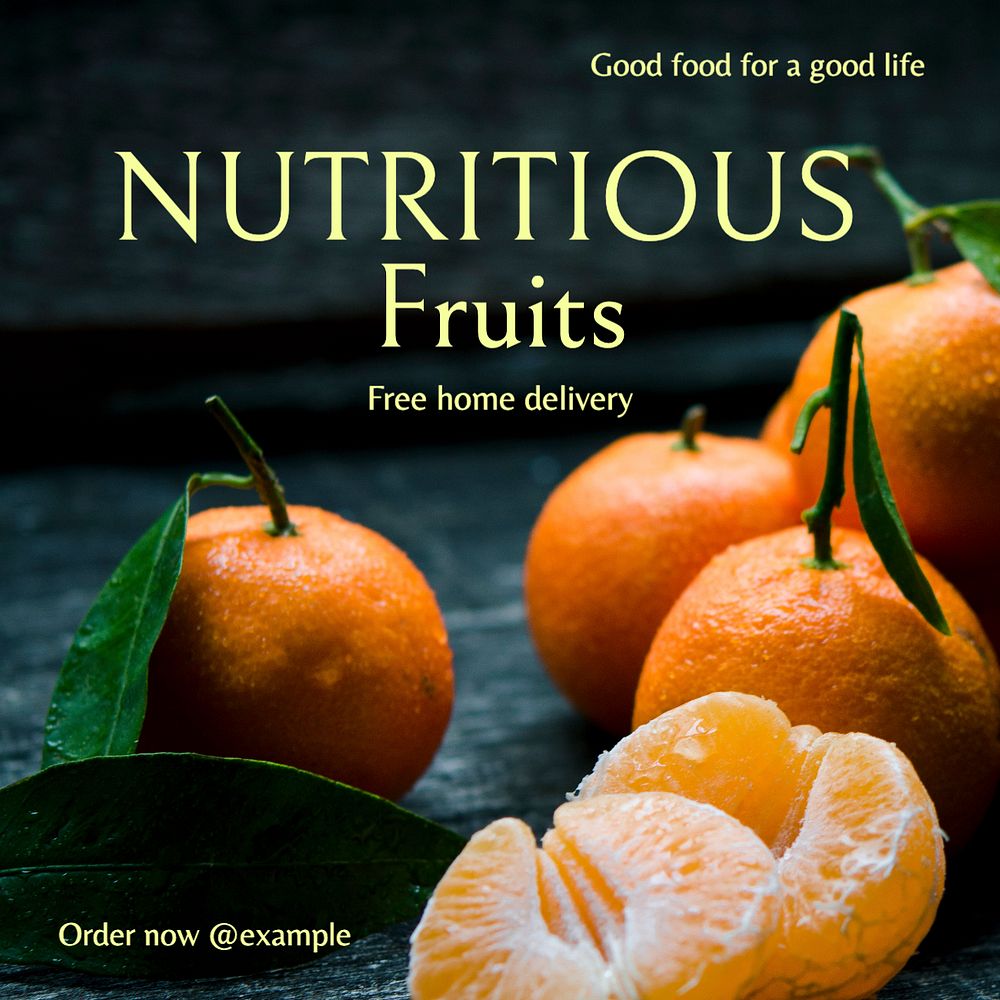 Nutritious fruits Instagram post template, editable text