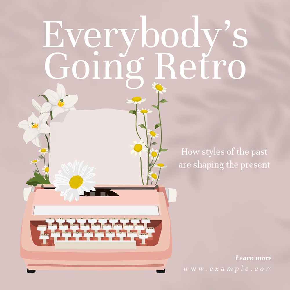 Retro fashion Instagram post template, editable text