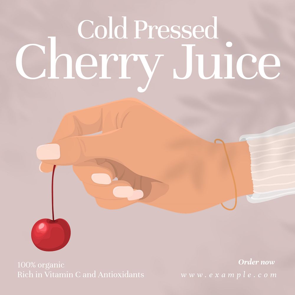 Cold pressed juice Instagram post template, editable text