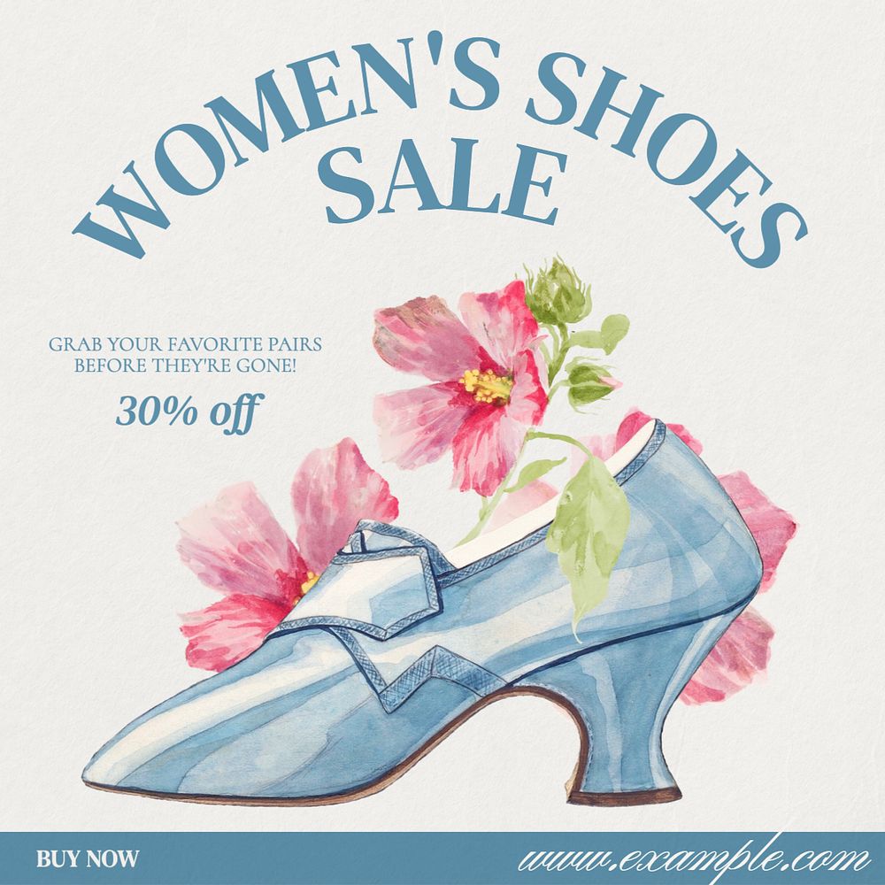 Shoes sale Instagram post template, editable text