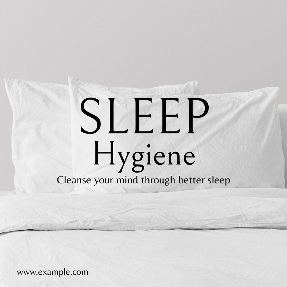 Sleep hygiene Instagram post template, editable text