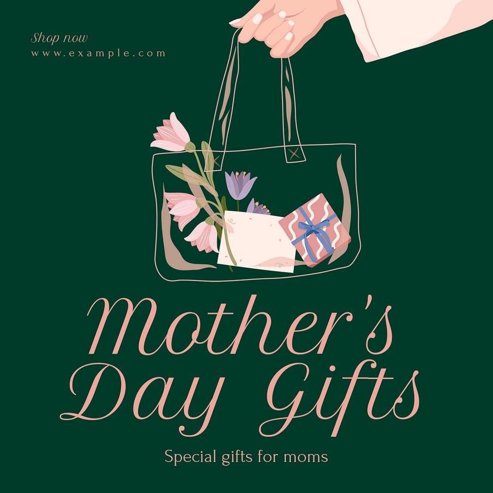 Mother's day gifts Instagram post template, editable text