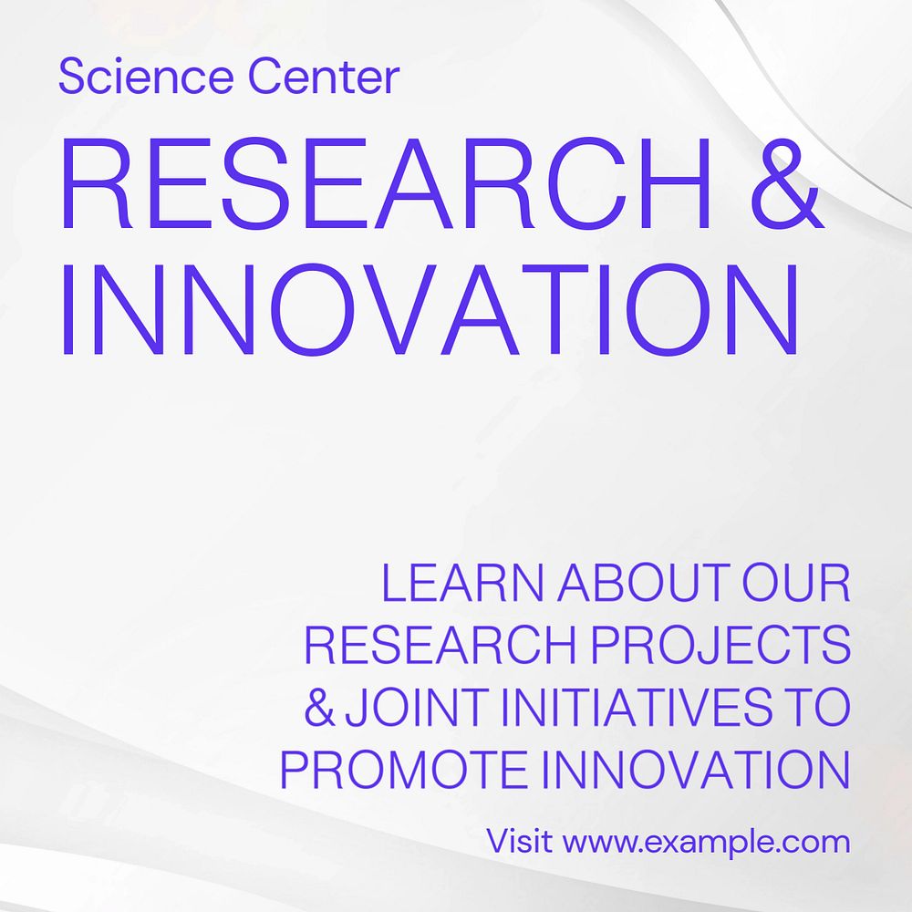 Research & innovation Instagram post template, editable text