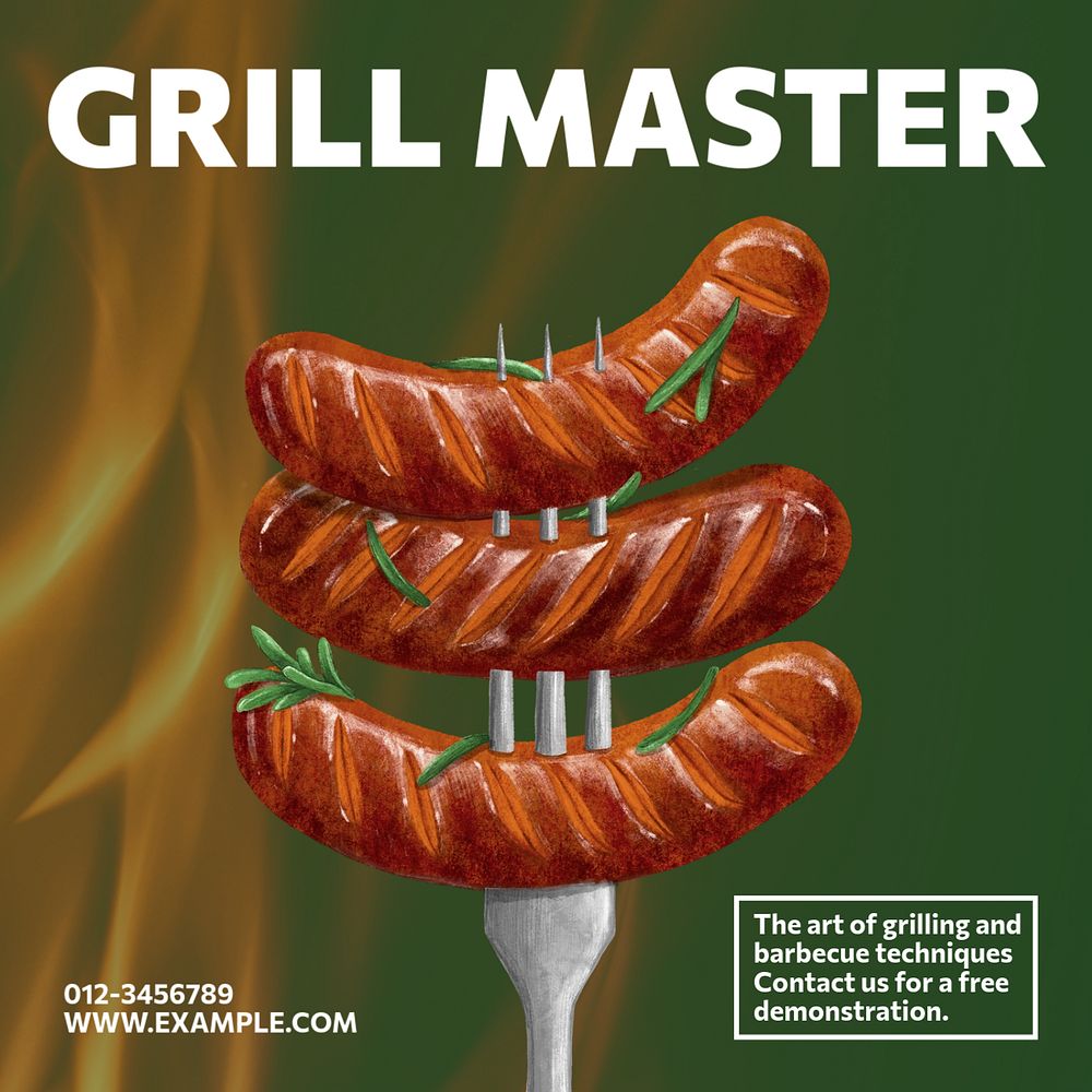 Grill Master Instagram post template, editable text