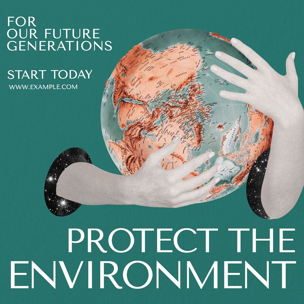 Protect the environment Instagram post template, editable text