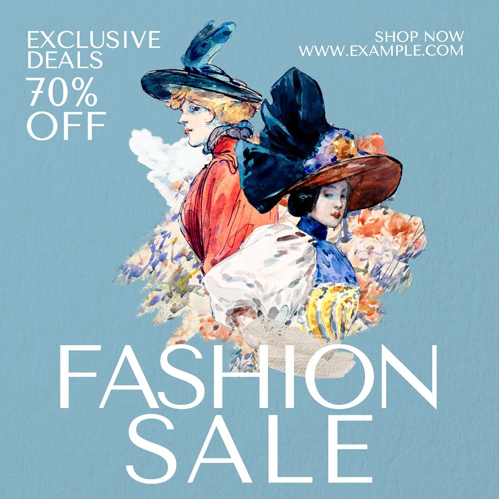 Fashion sale Instagram post template, editable text