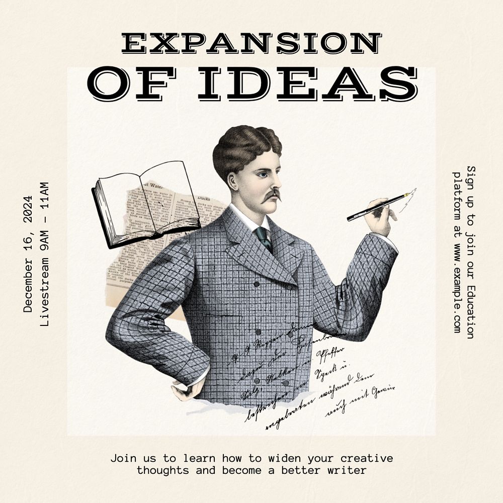 Expansion of ideas Instagram post template, editable text