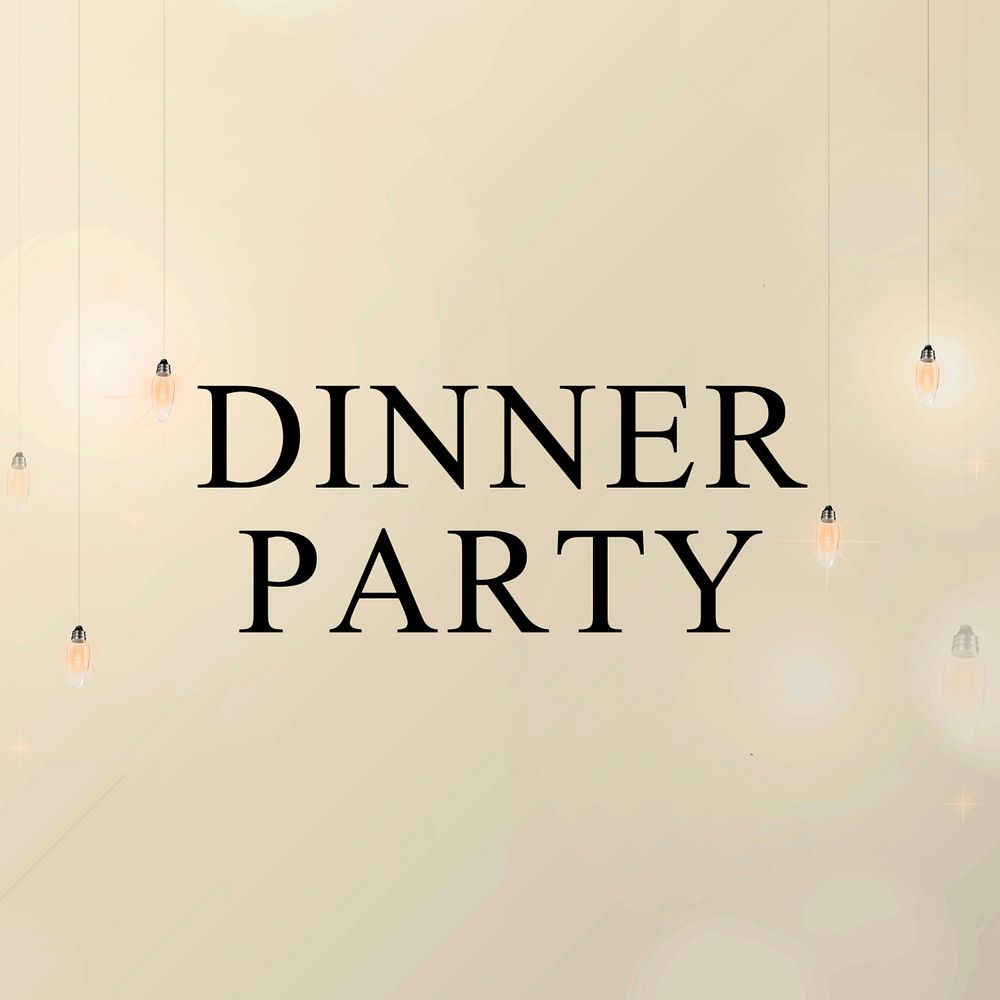 Dinner party Instagram post template, editable text