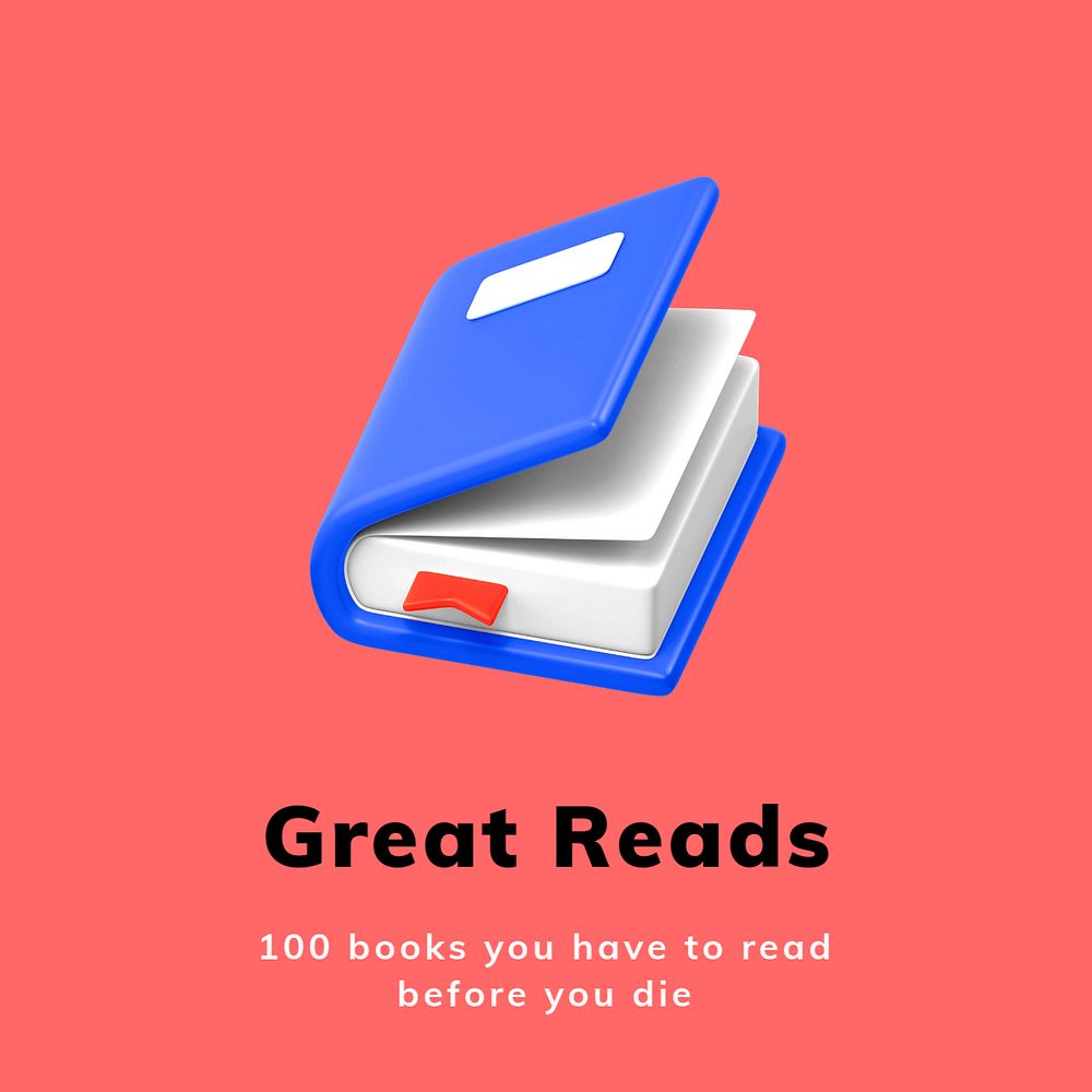 Great reads Instagram post template, editable text