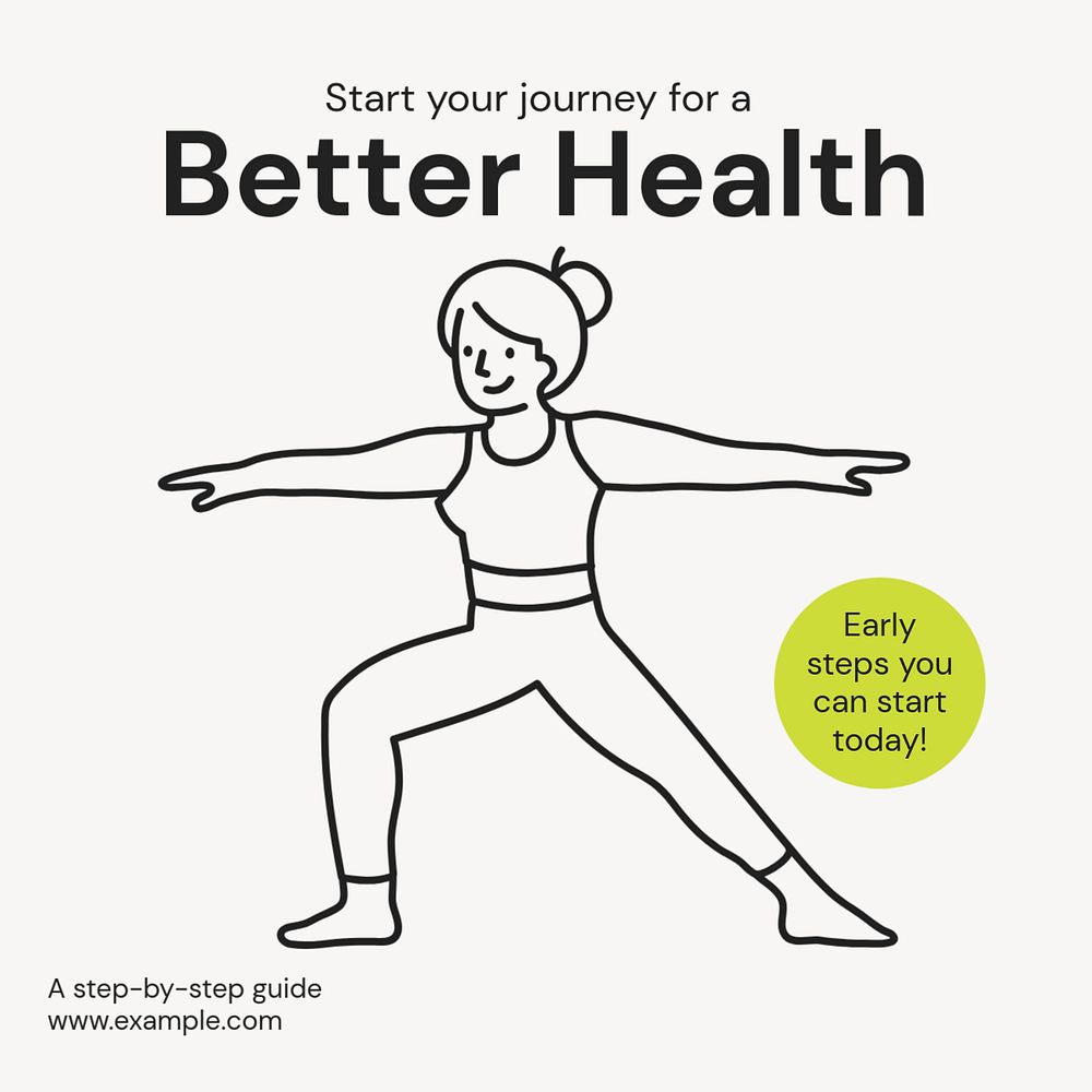 Better health Instagram post template, editable text