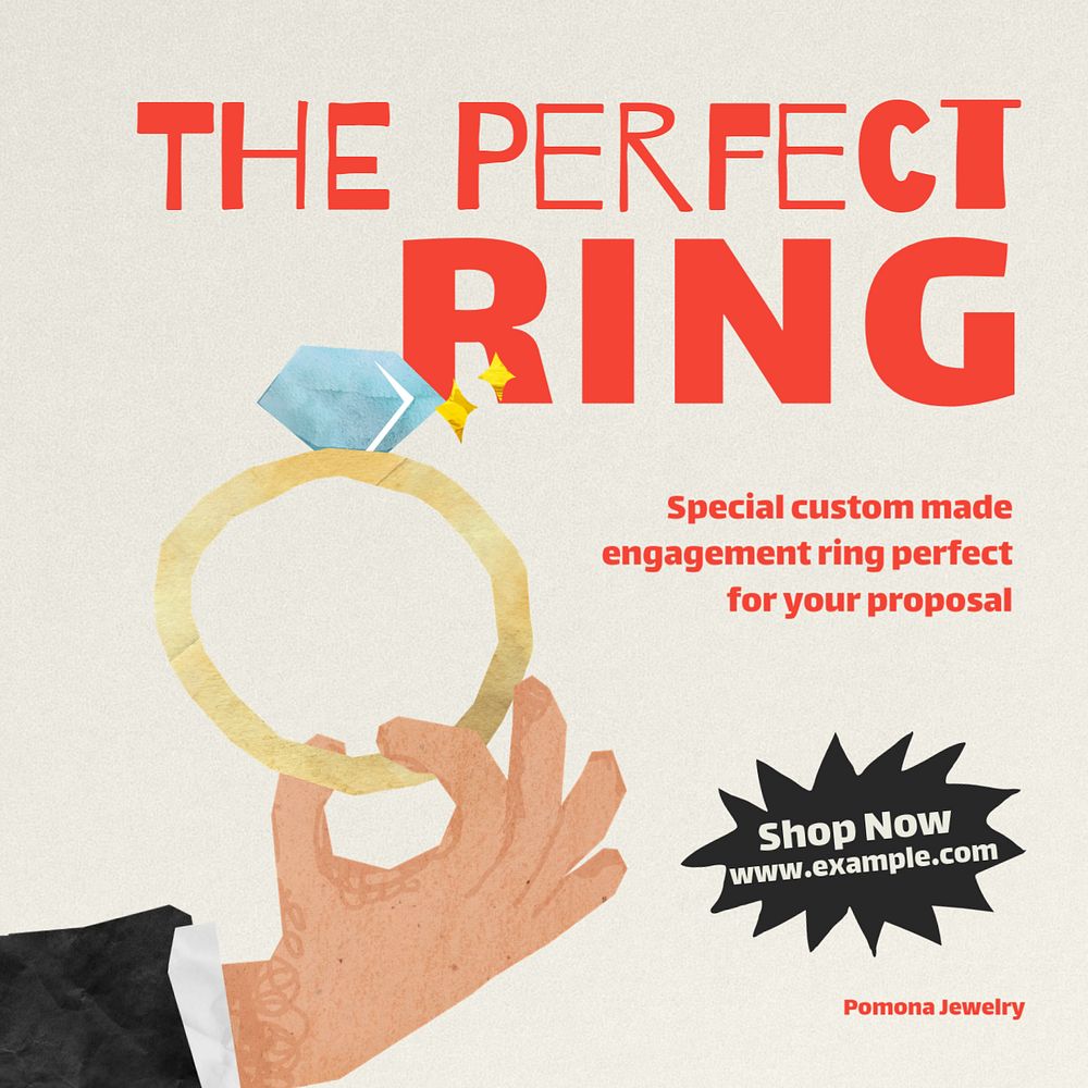 The perfect ring Instagram post template, editable text