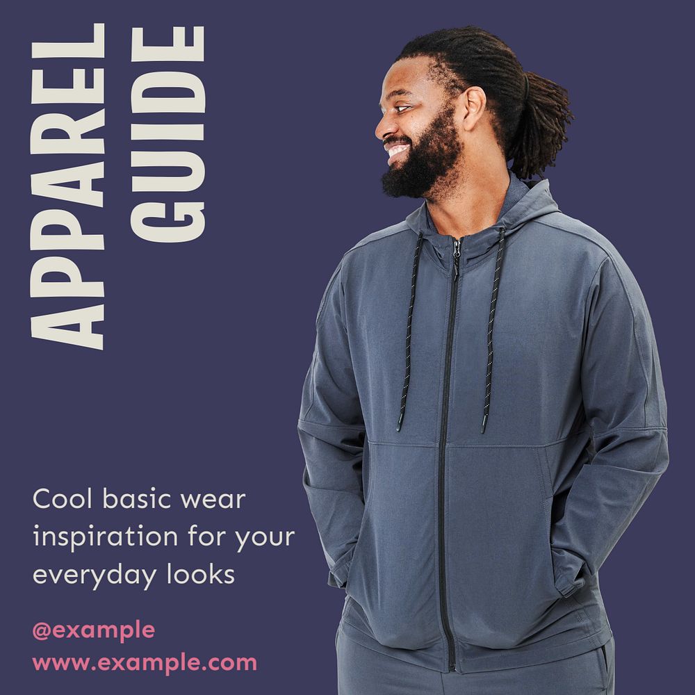 Apparel guide Instagram post template, editable text