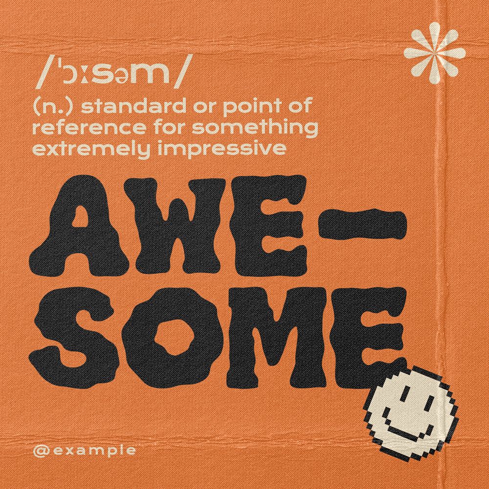 Awesome Instagram post template, editable text