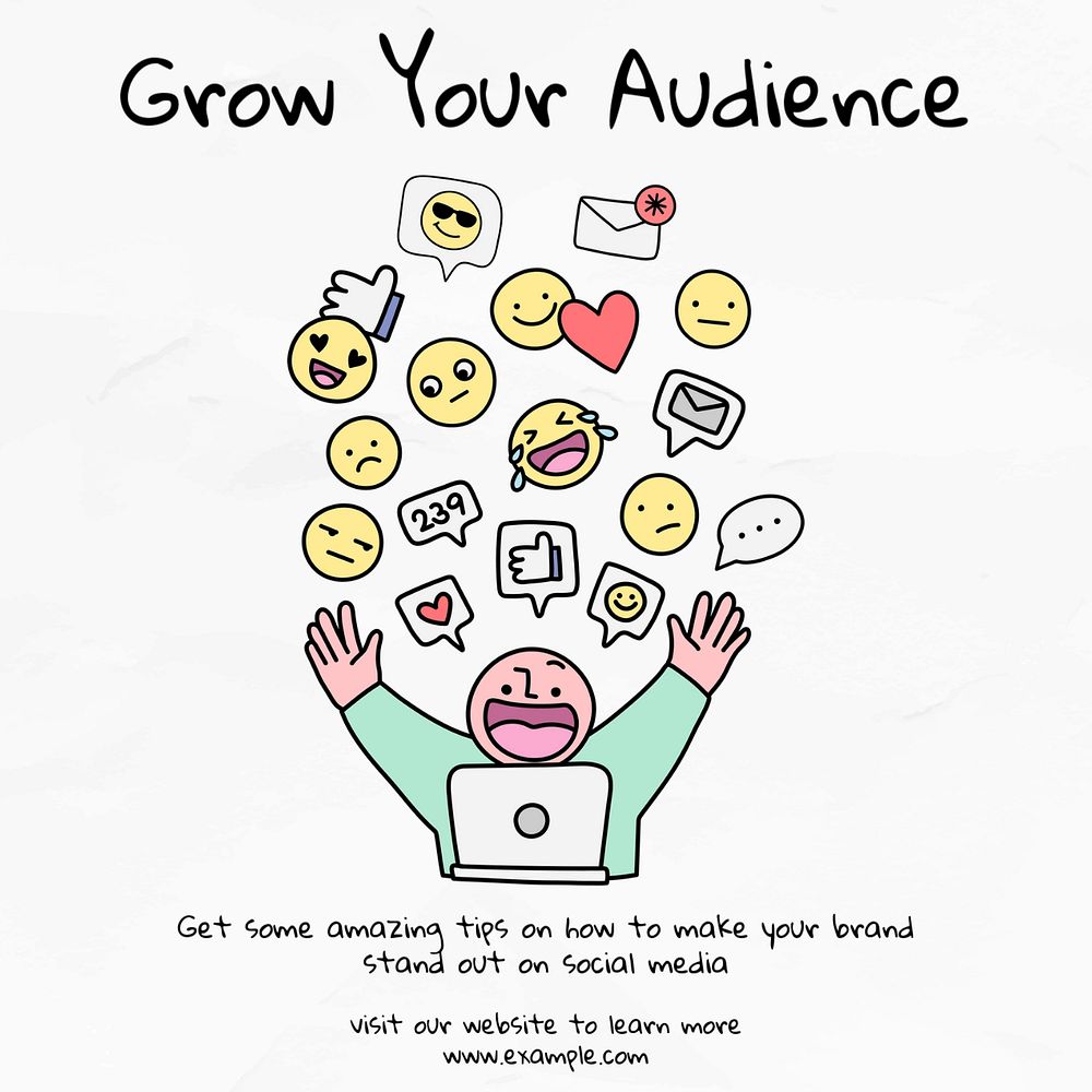 Audience strategy Instagram post template, editable text