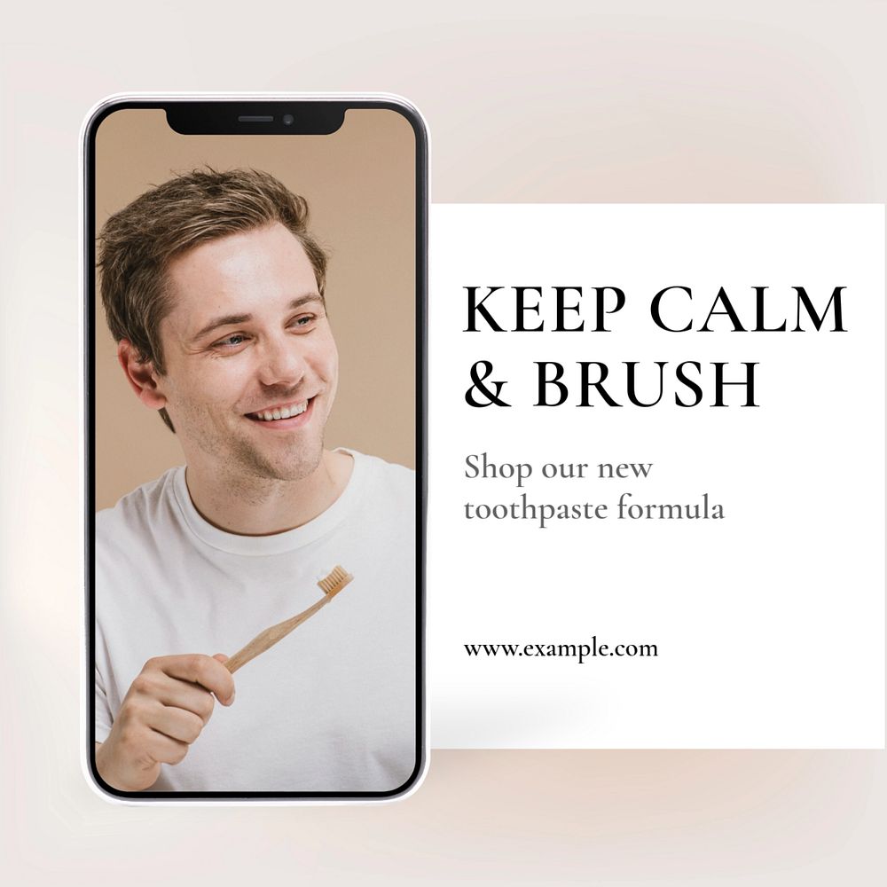 Toothpaste ad Instagram post template, editable text