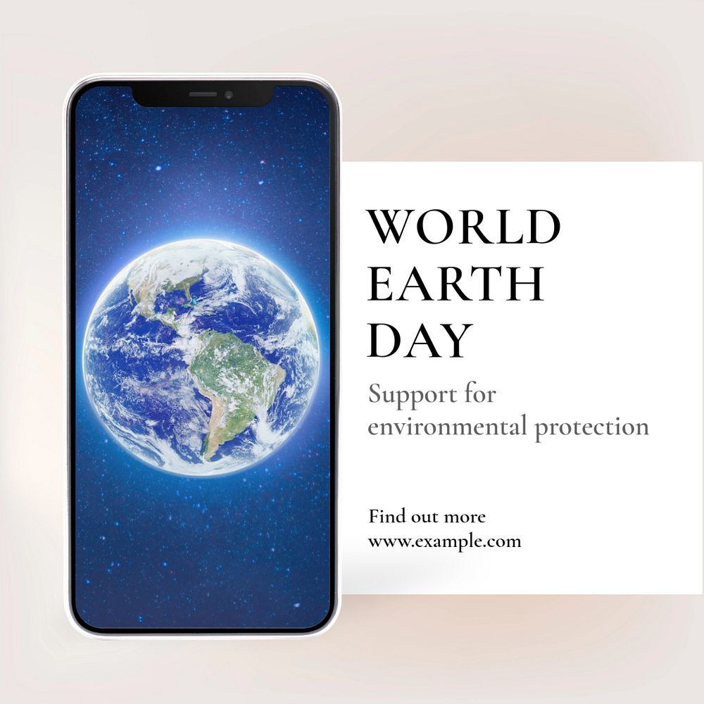 World earth day Instagram post template, editable text