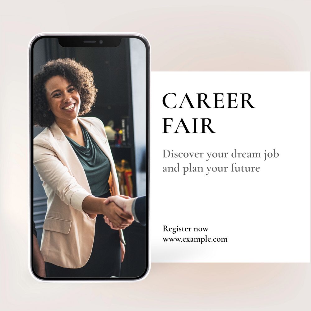 Career fair Instagram post template, editable text