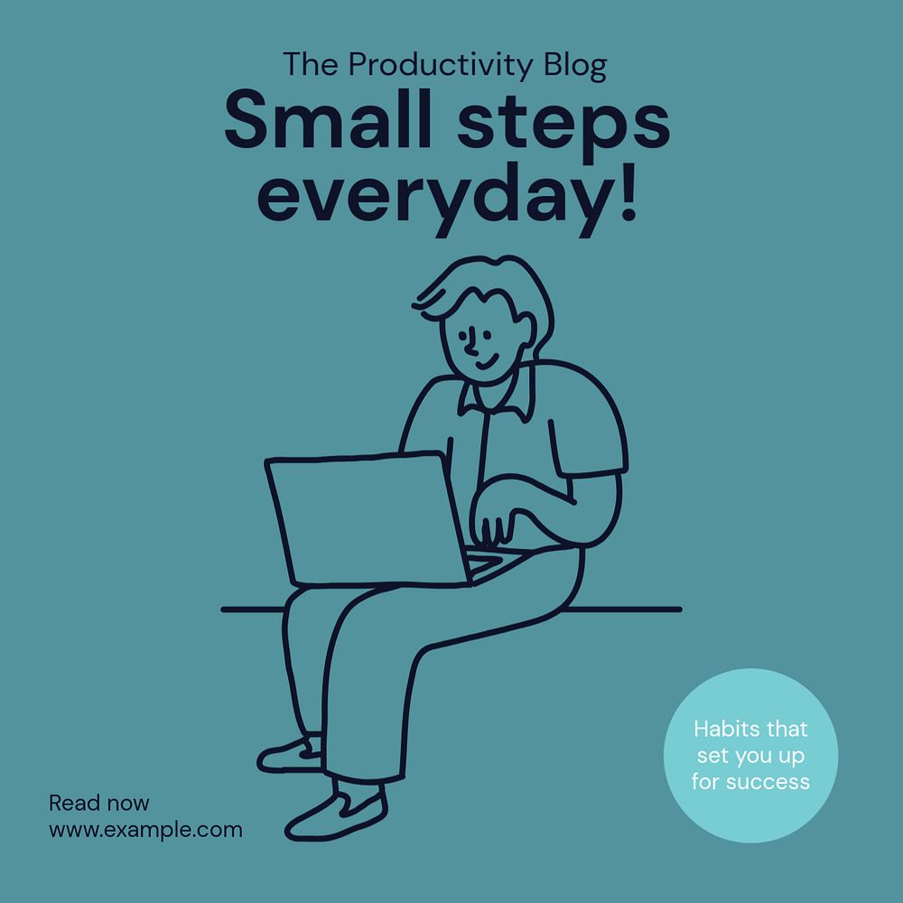 Small steps everyday Instagram post template, editable text