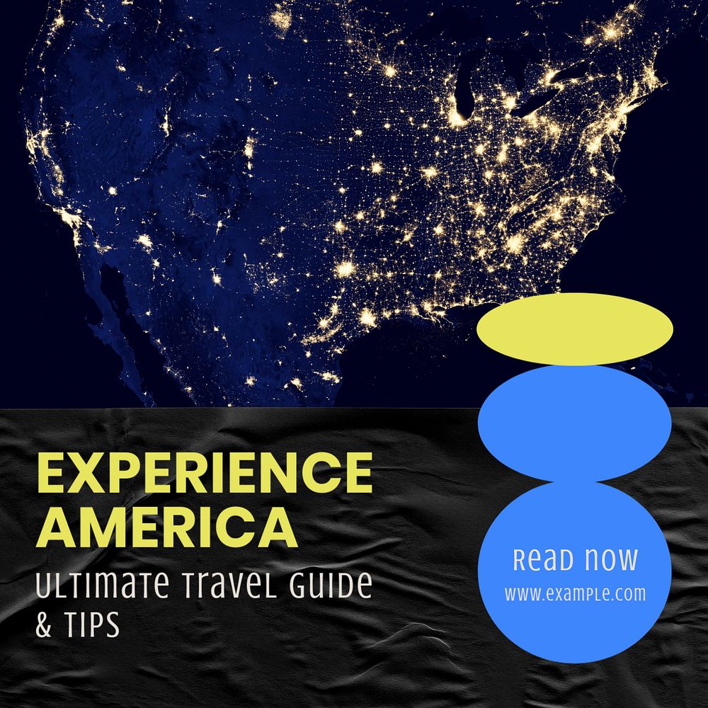 Experience America Instagram post template, editable text