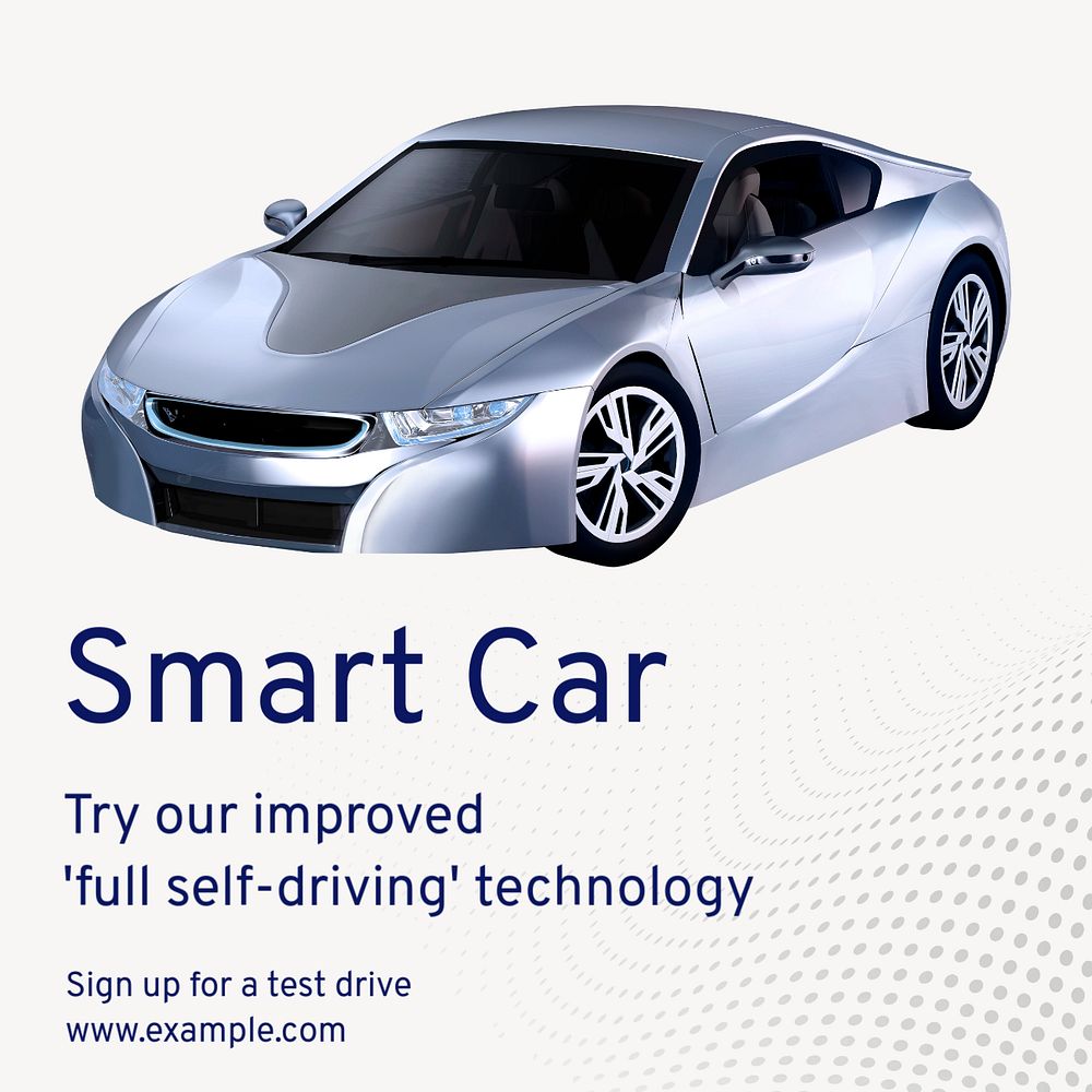 Smart car Instagram post template, editable text