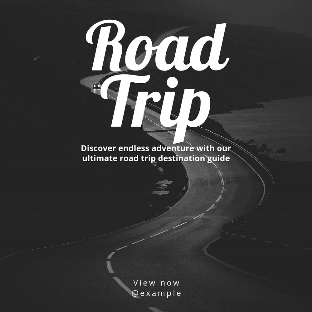 Road trip Instagram post template, editable text