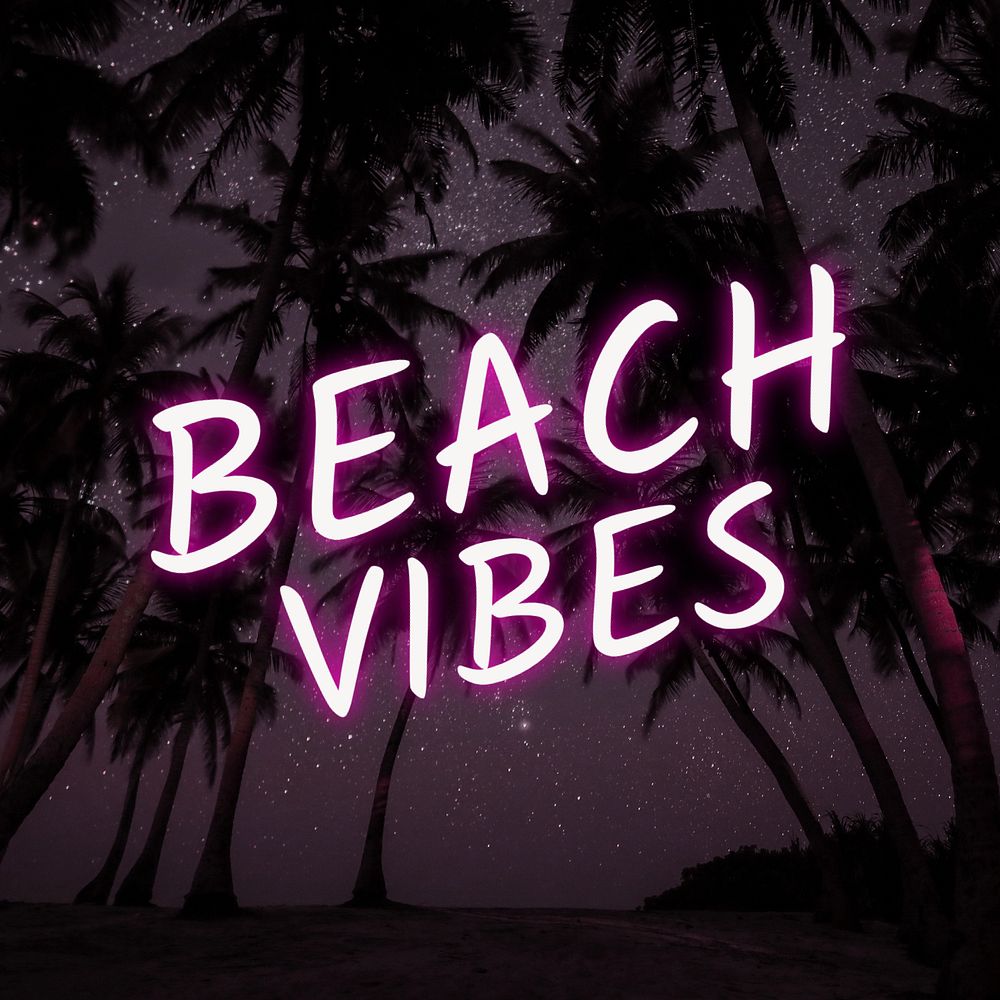 Beach Vibes Instagram post template, editable text