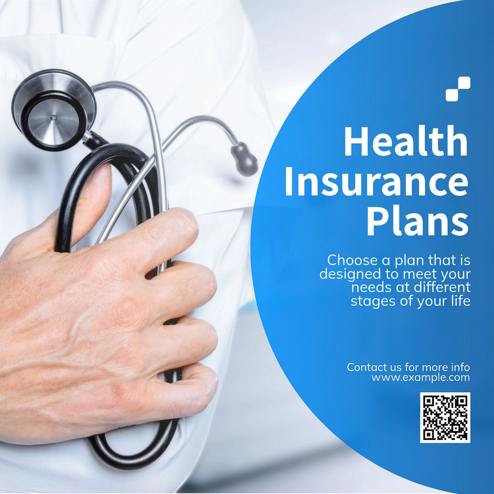 Health insurance plans Instagram post template, editable text