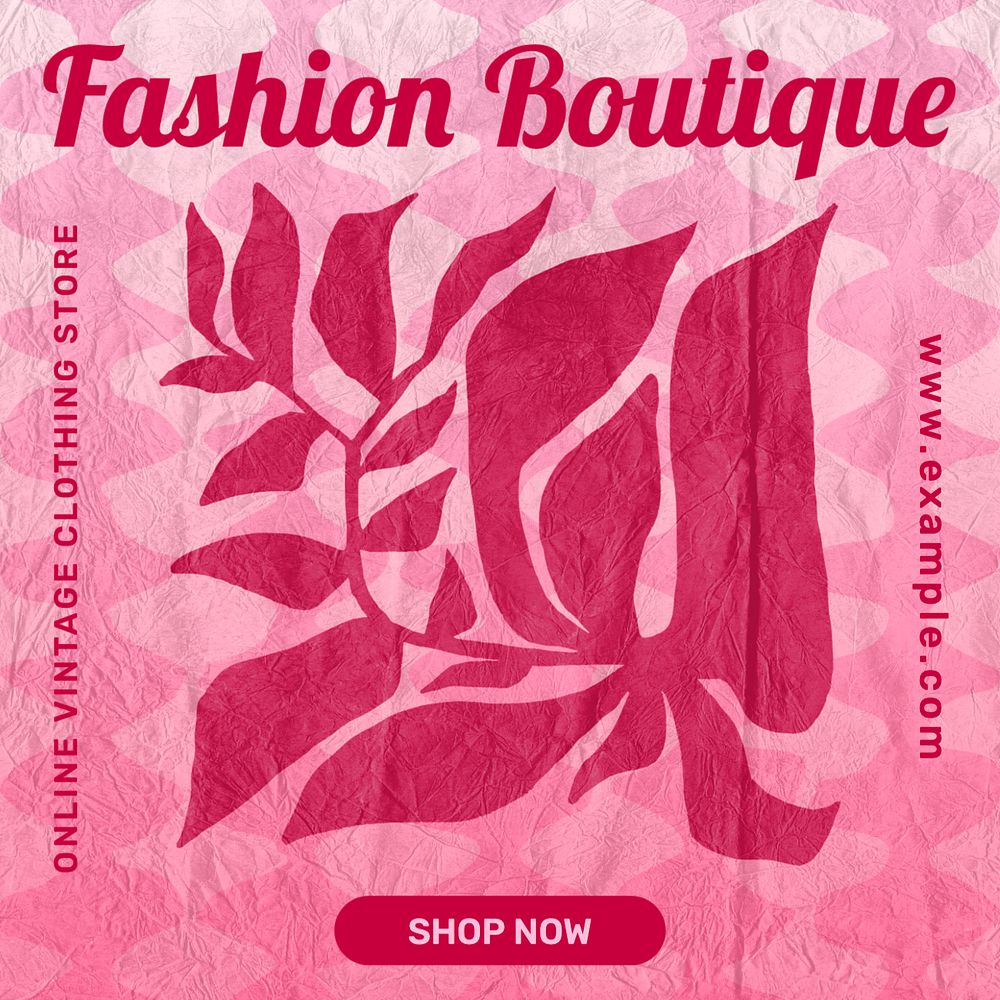 Fashion boutique Instagram post template, editable text