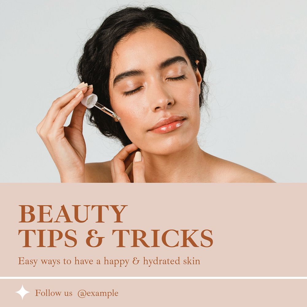 Beauty instagram post template editable premium editable template