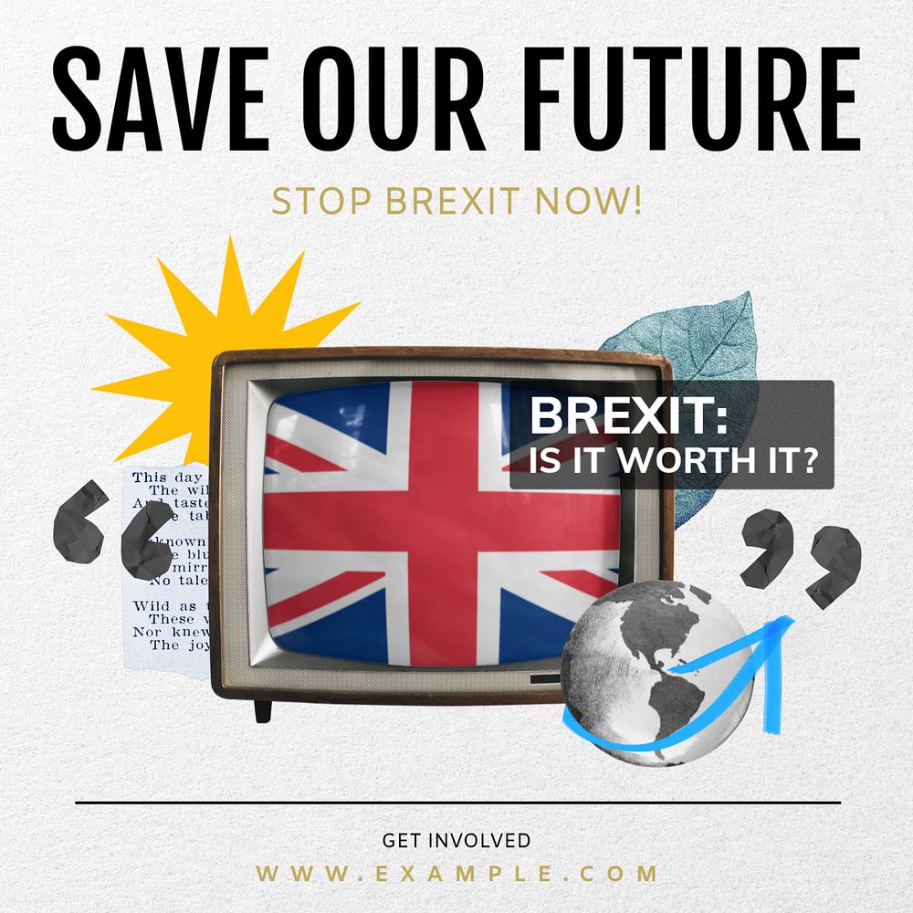 Save our future Instagram post template, editable text