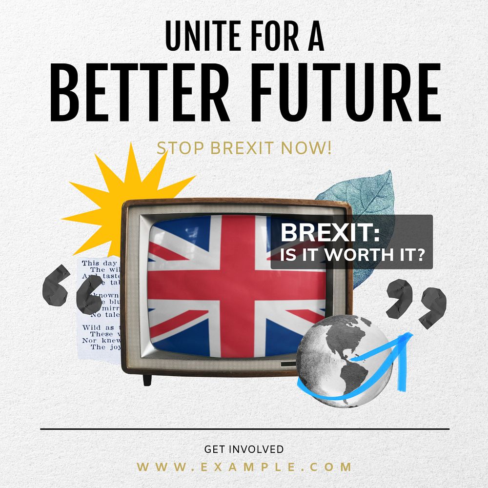 Unite for the future Instagram post template, editable text