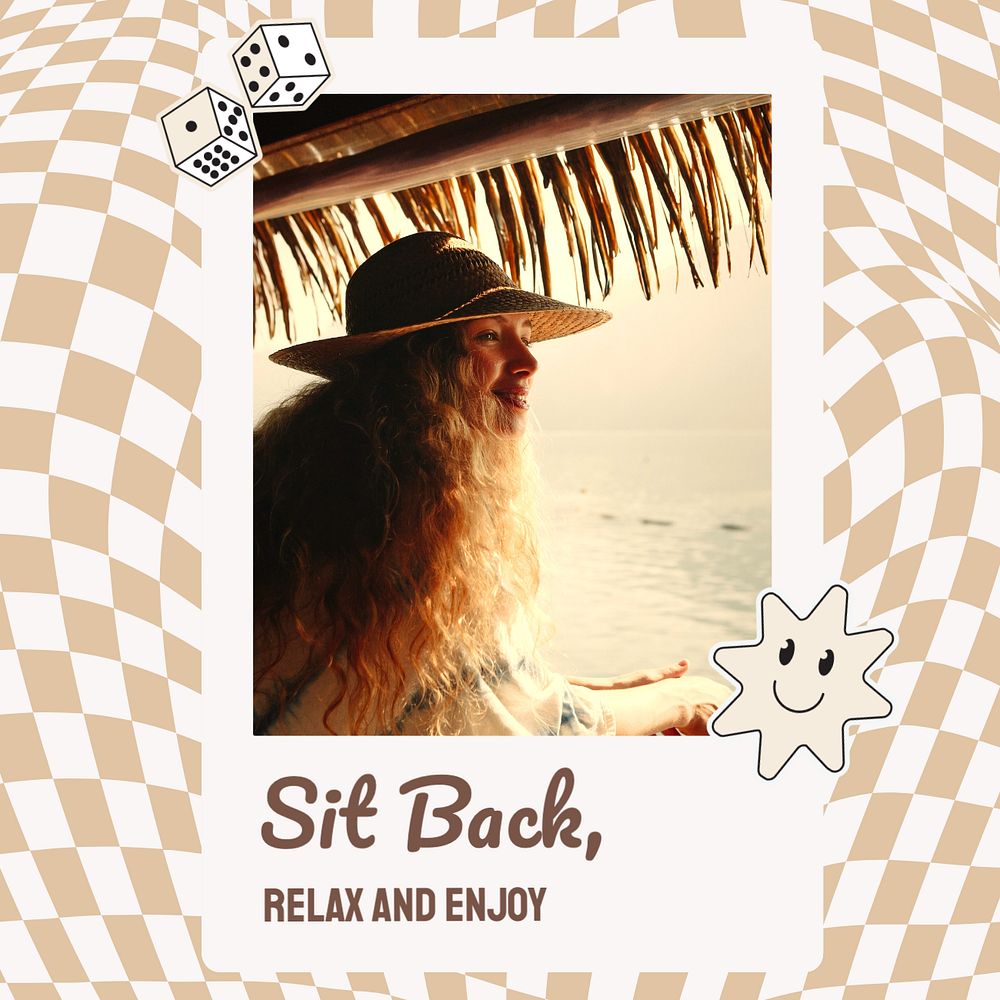 Relax & enjoy Instagram post template, editable text