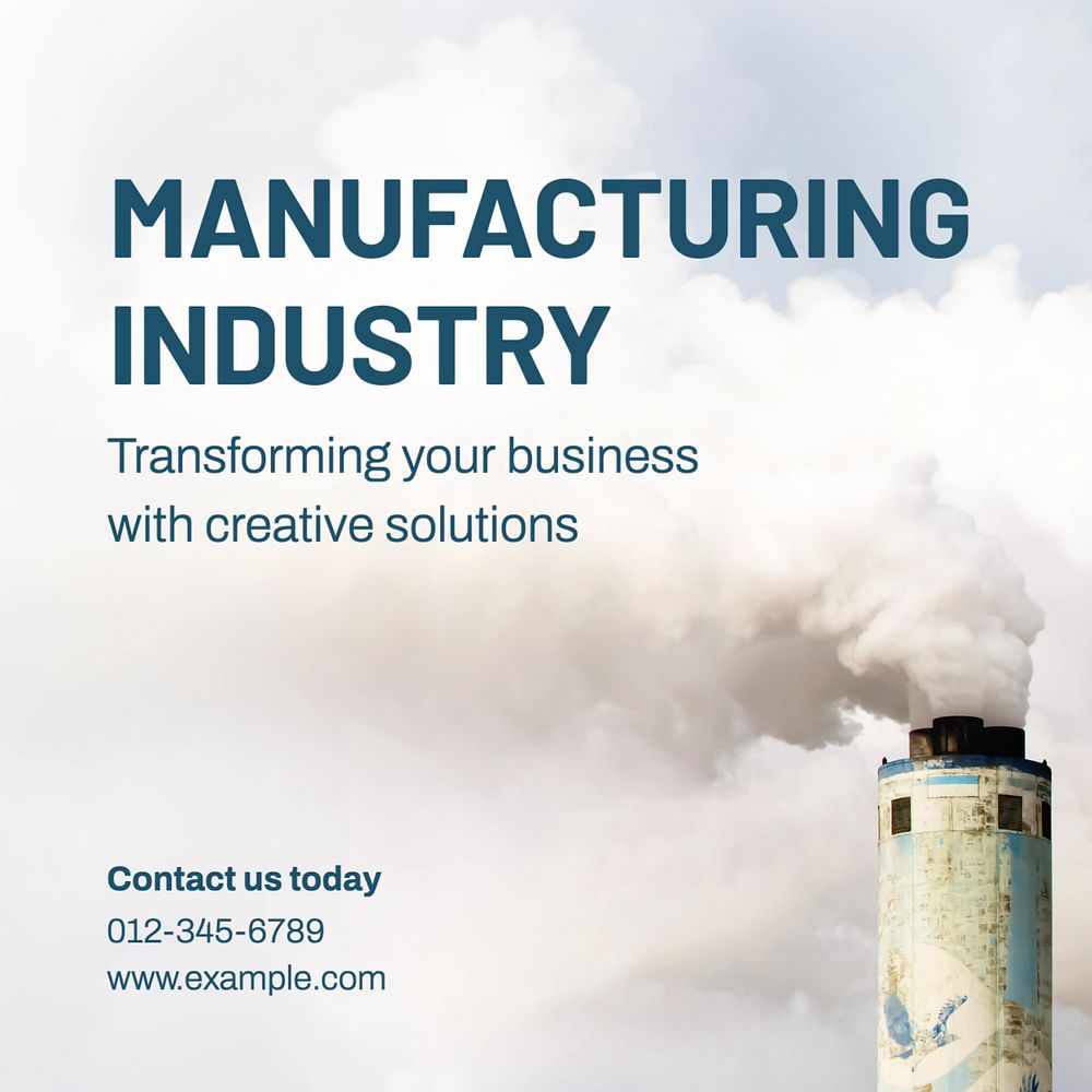 Manufacturing industry Instagram post template, editable text