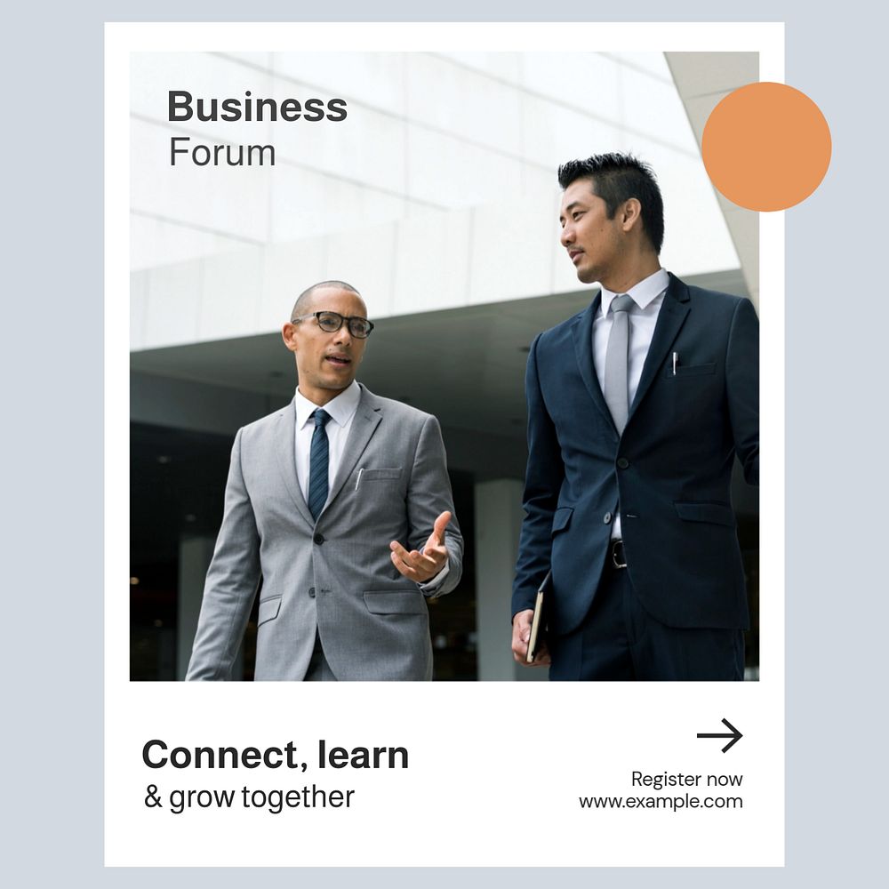 Business forum Instagram post template, editable text