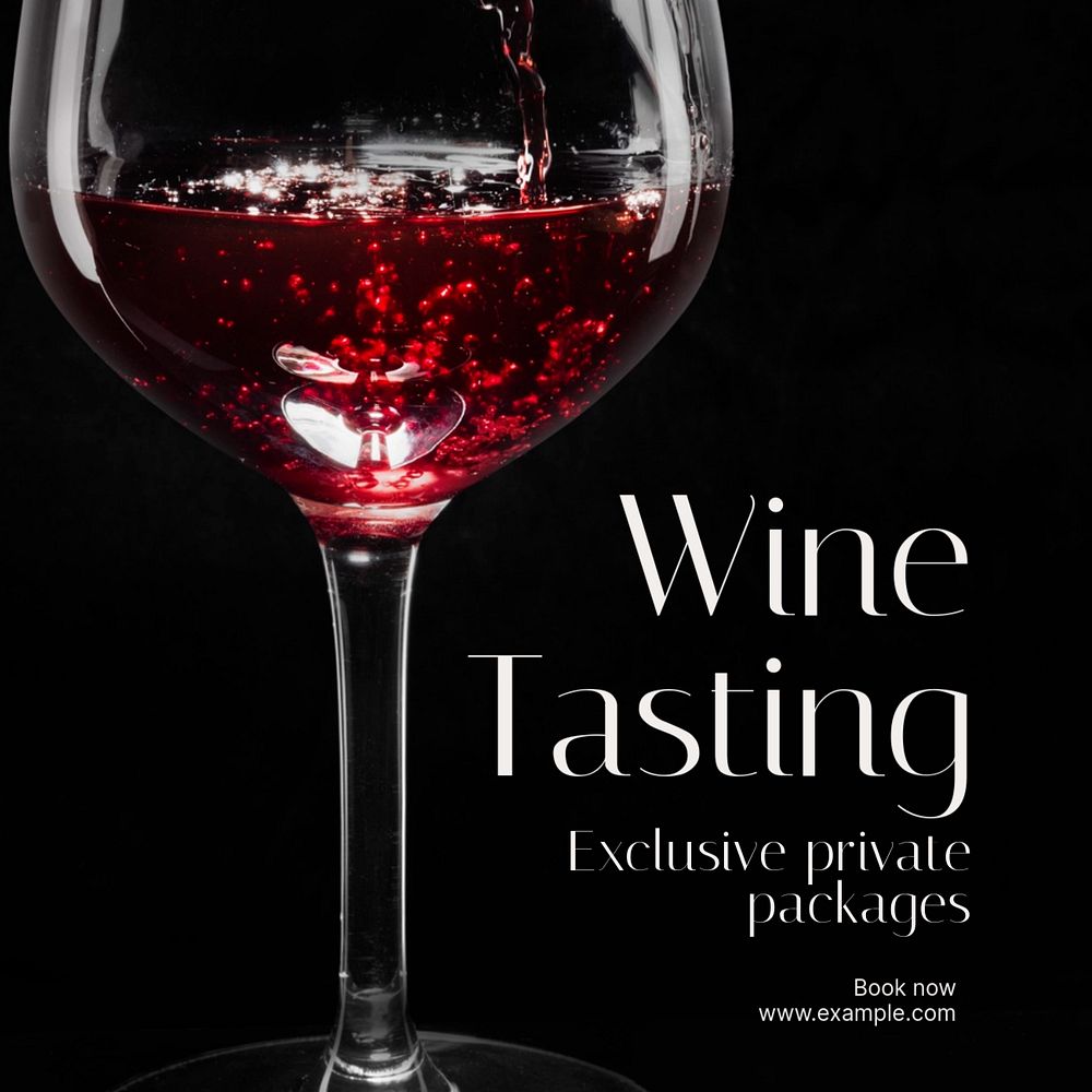 Wine tasting Instagram post template, editable text