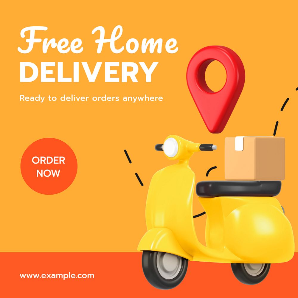 Free delivery Instagram post template, editable text