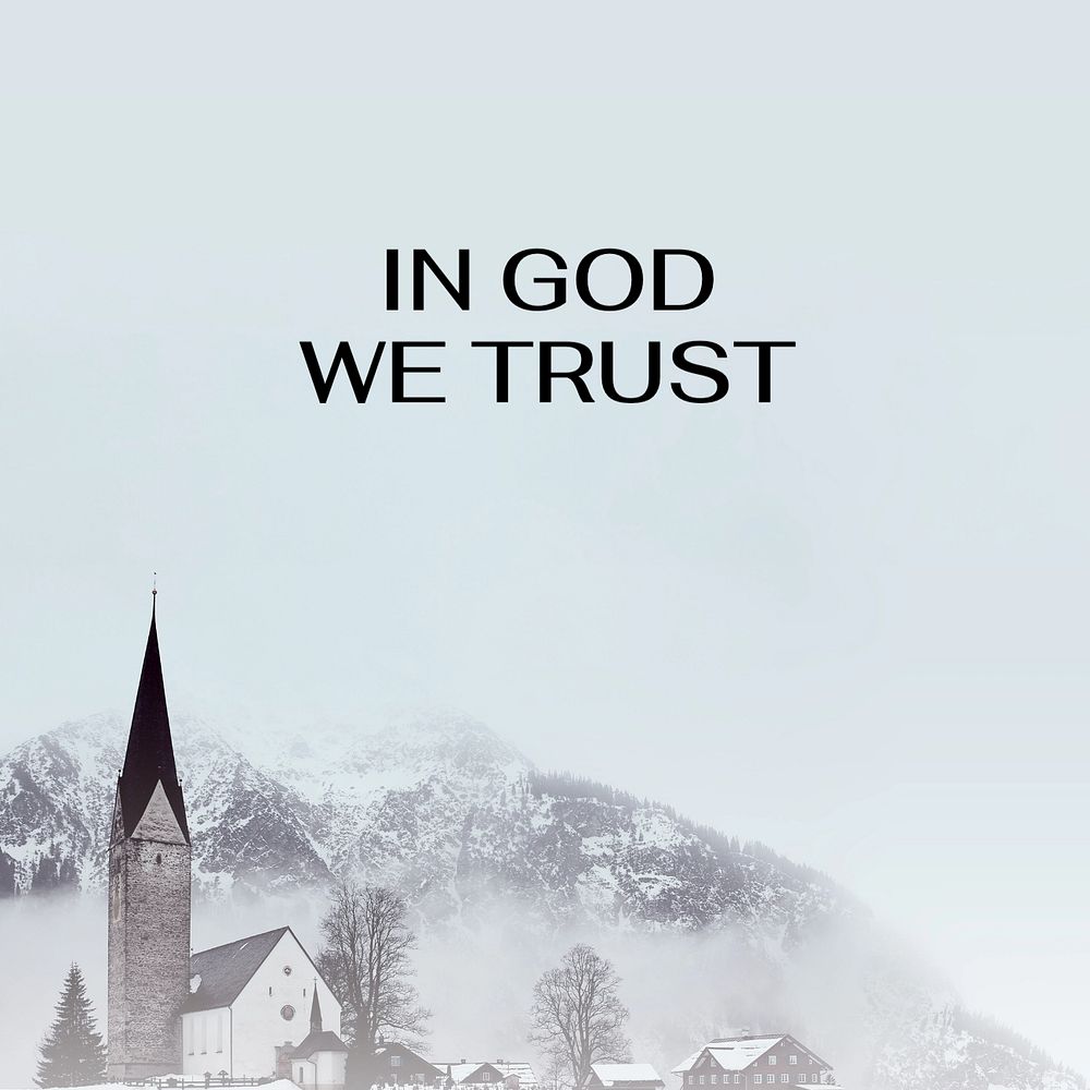 In God we trust Instagram post template, editable text