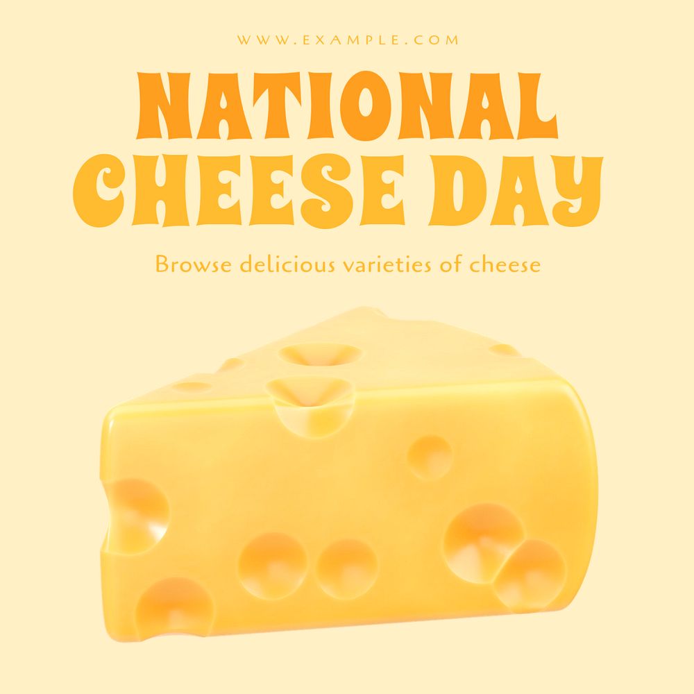 National cheese day Instagram post template, editable text