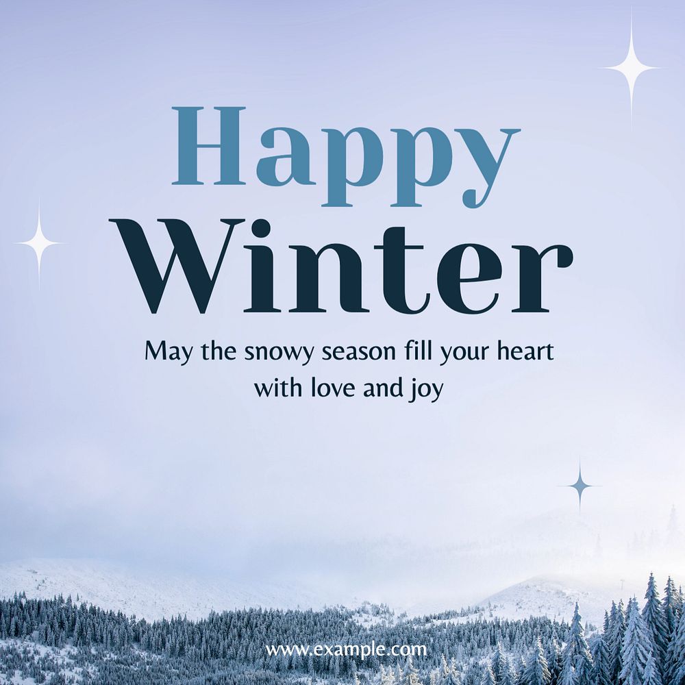 Happy winter Instagram post template, editable text