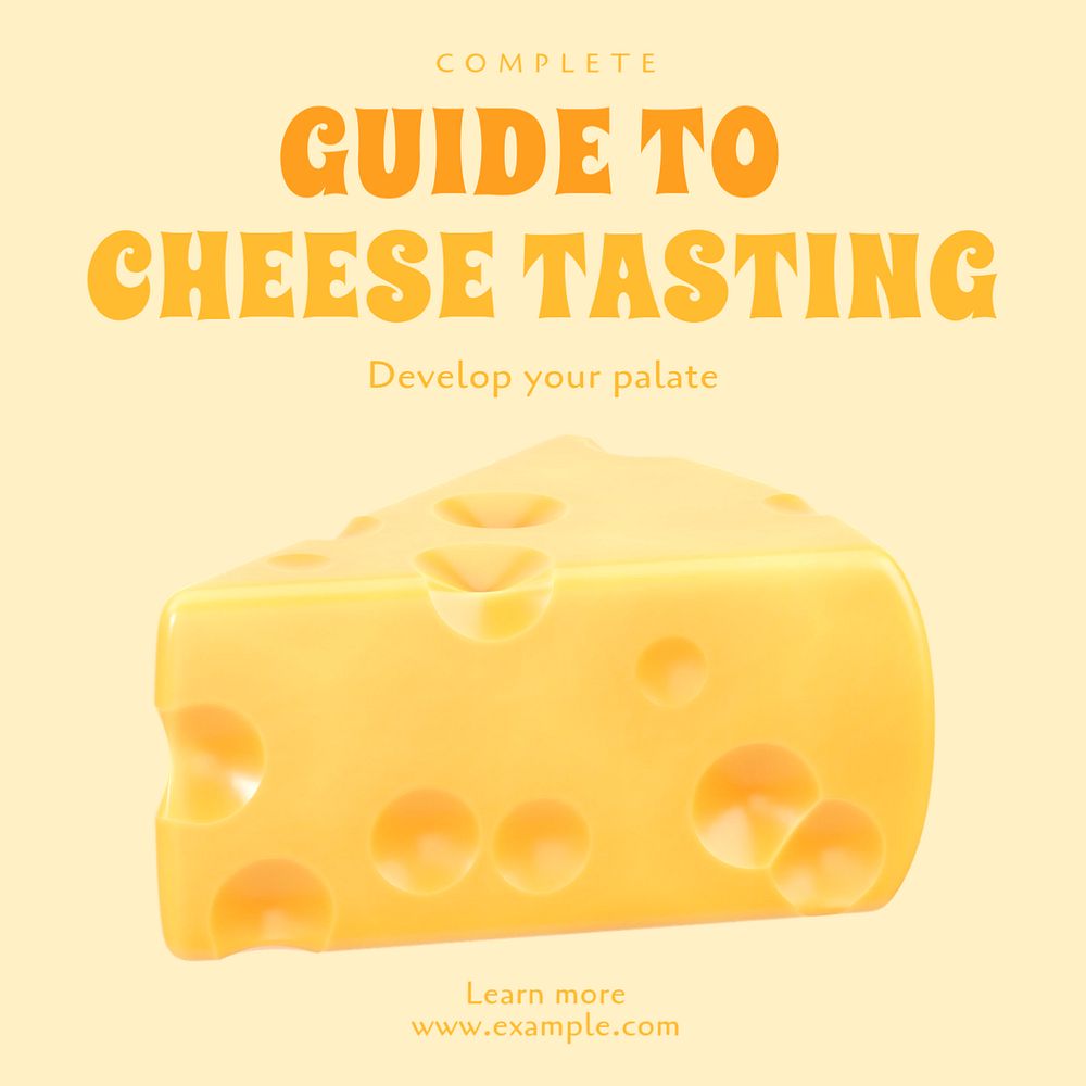 Cheese tasting Instagram post template, editable text