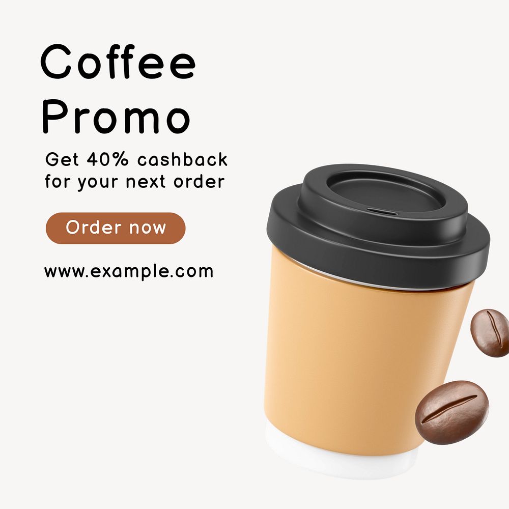 Coffee promotion Instagram post template, editable text