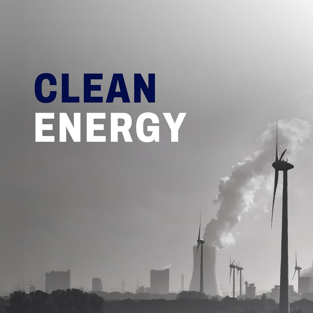 Clean energy Instagram post template, editable text