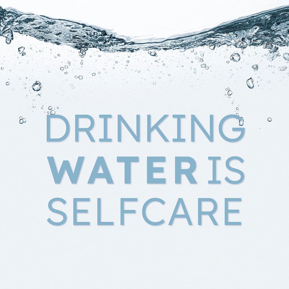 Drink water selfcare Instagram post template, editable text