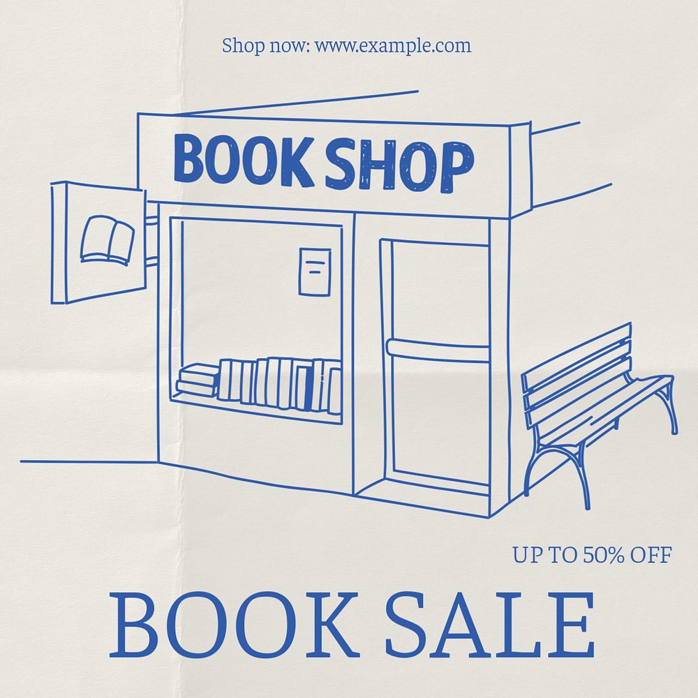 Book sale Instagram post template, editable design