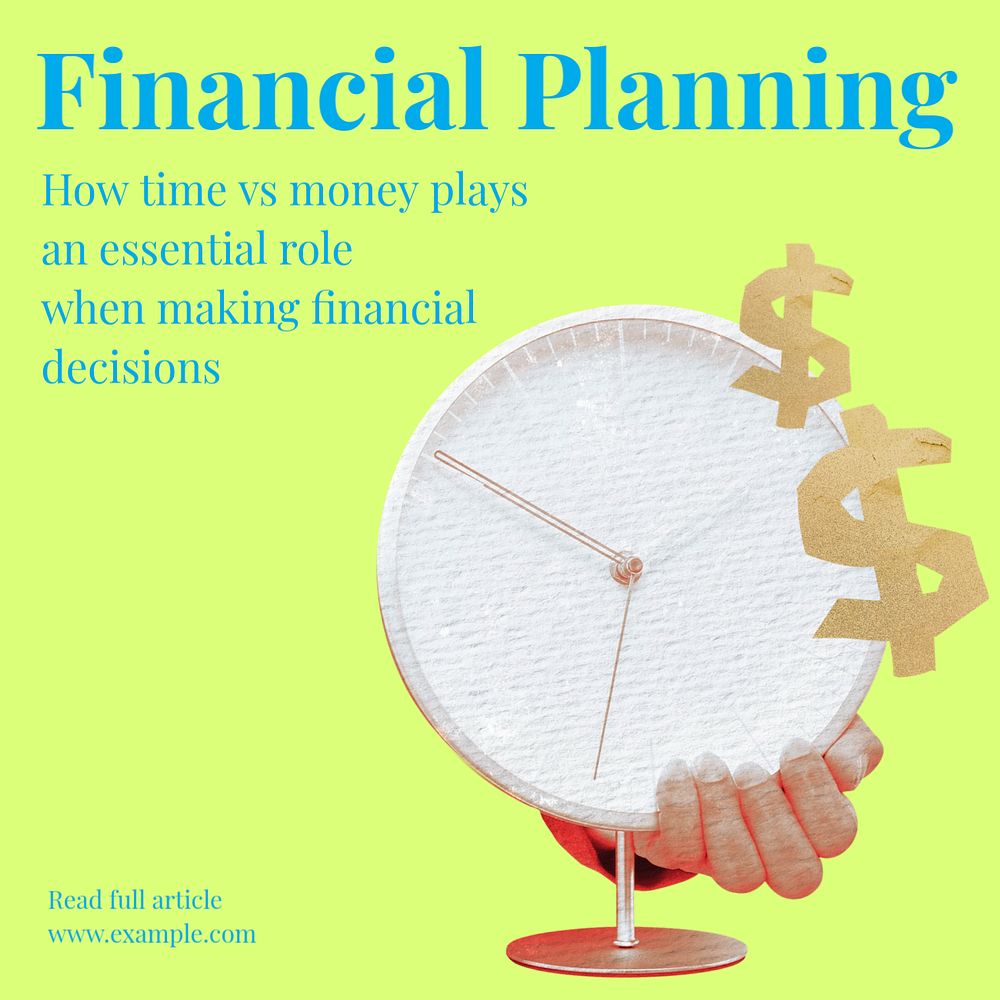 Financial planning Instagram post template, editable text