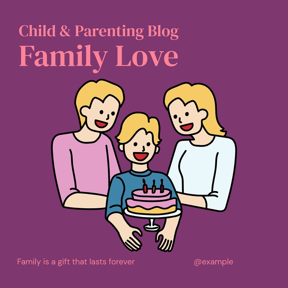 Family love Instagram post template, editable text