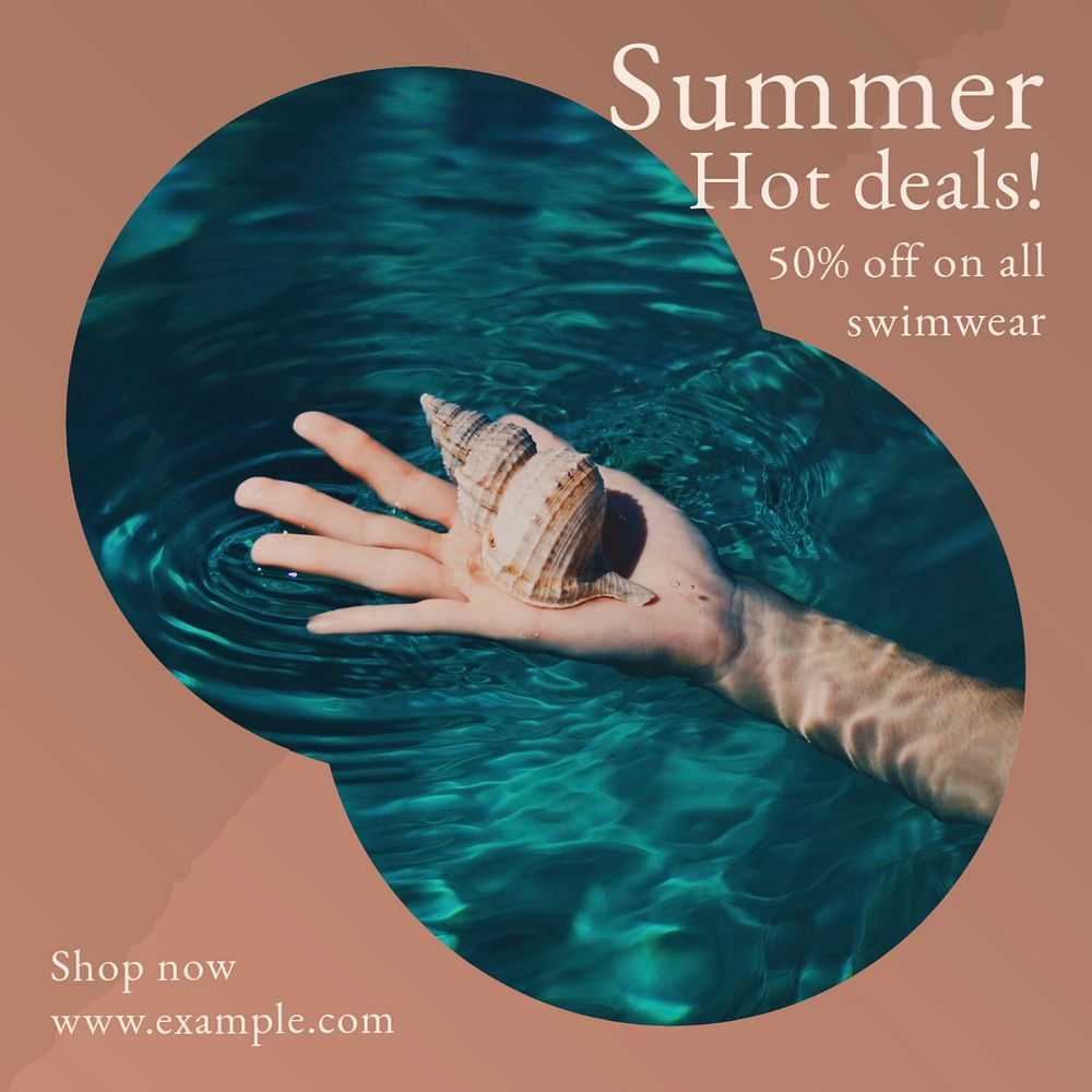 Swimwear sale Instagram post template, editable text